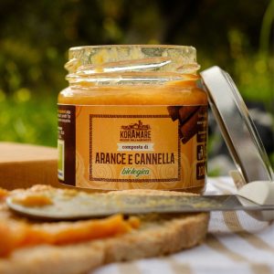 composta biologica di arance tarocco e cannella tutta frutta no pectine no addensanti